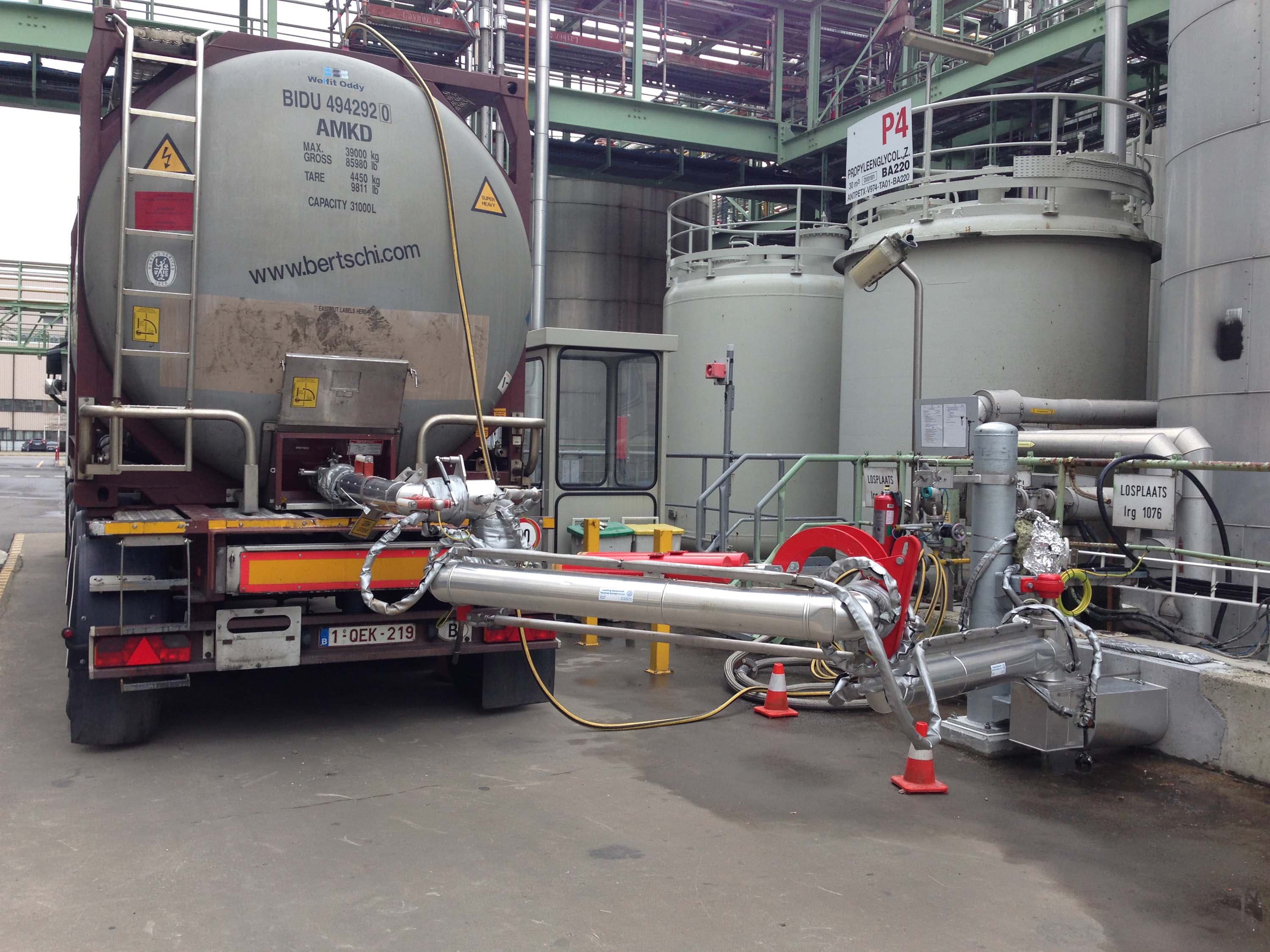 Losarmen voor<br/>tanks en railcars